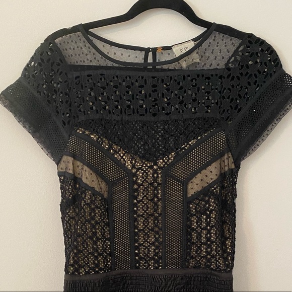 Free People FP ONE Lola Dress Black Lace Raw Hem - Picture 7 of 10